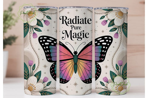 Magical Butterfly Tumbler Wrap Sublimation PixelChick 