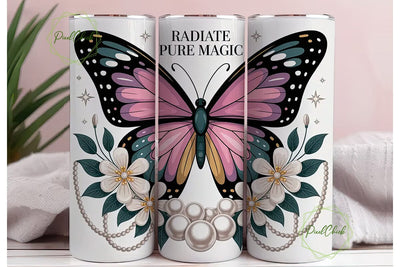 Magical Butterfly Tumbler Wrap Sublimation PixelChick 
