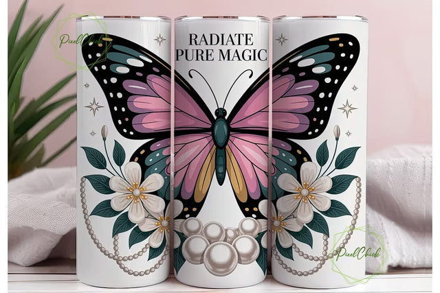 Magical Butterfly Tumbler Wrap Sublimation PixelChick 