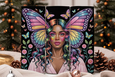 Magical Butterfly Woman 20oz Tumbler Sublimation DesignSVG 
