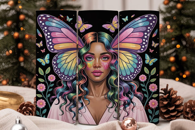 Magical Butterfly Woman 20oz Tumbler Sublimation DesignSVG 