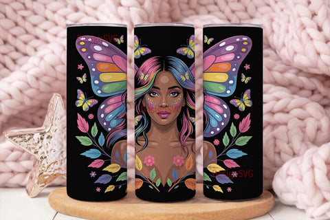 Magical Butterfly Woman 20oz Tumbler Sublimation DesignSVG 