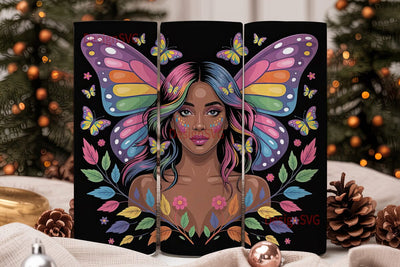 Magical Butterfly Woman 20oz Tumbler Sublimation DesignSVG 