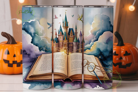 Magical Castle Book 20oz Tumbler Wrap Sublimation PixelChick 