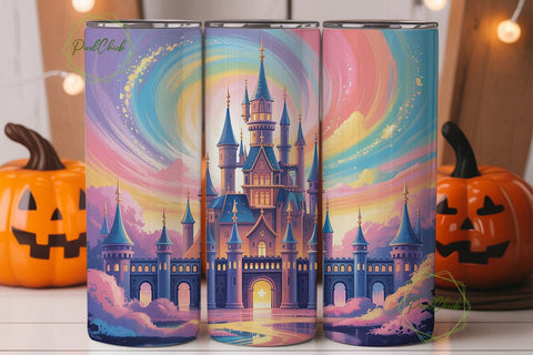 Magical Castle Sky 20oz Tumbler Wrap Sublimation PixelChick 