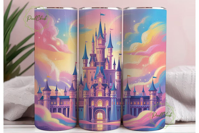 Magical Castle Sky 20oz Tumbler Wrap Sublimation PixelChick 