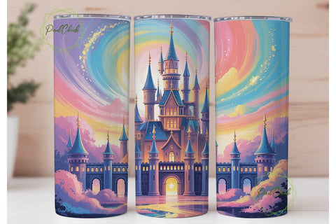 Magical Castle Sky 20oz Tumbler Wrap Sublimation PixelChick 