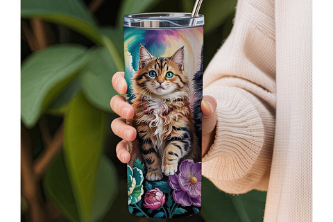 Magical Cats 20oz Tumbler Wrap Sublimation DesignSVG 
