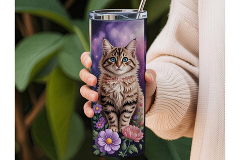 Magical Cats 20oz Tumbler Wrap Sublimation DesignSVG 
