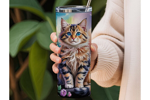 Magical Cats 20oz Tumbler Wrap Sublimation DesignSVG 