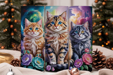Magical Cats 20oz Tumbler Wrap Sublimation DesignSVG 