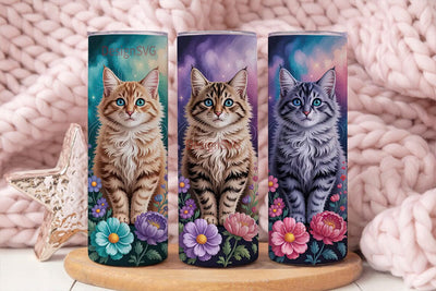 Magical Cats 20oz Tumbler Wrap Sublimation DesignSVG 