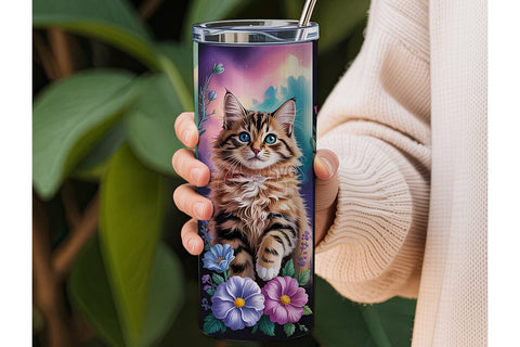 Magical Cats 20oz Tumbler Wrap Sublimation DesignSVG 