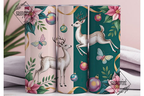 Magical Christmas Deer 20oz Tumbler Wrap Sublimation sassyprint 