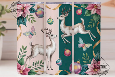 Magical Christmas Deer 20oz Tumbler Wrap Sublimation sassyprint 