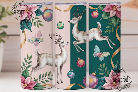 Magical Christmas Deer 20oz Tumbler Wrap Sublimation sassyprint 