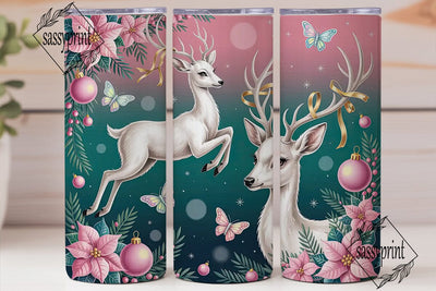 Magical Christmas Deer 20oz Tumbler Wrap Sublimation sassyprint 