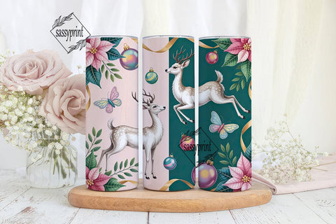 Magical Christmas Deer 20oz Tumbler Wrap Sublimation sassyprint 