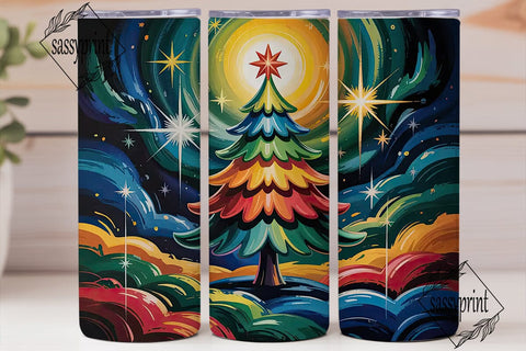 Magical Christmas Tree 20oz Tumbler Wrap Sublimation sassyprint 