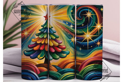 Magical Christmas Tree 20oz Tumbler Wrap Sublimation sassyprint 