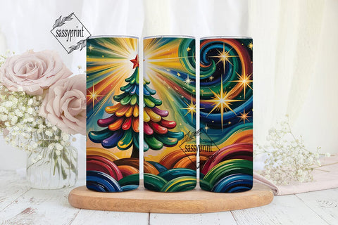 Magical Christmas Tree 20oz Tumbler Wrap Sublimation sassyprint 