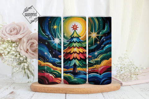 Magical Christmas Tree 20oz Tumbler Wrap Sublimation sassyprint 