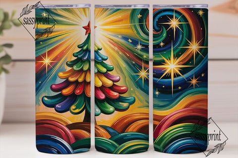 Magical Christmas Tree 20oz Tumbler Wrap Sublimation sassyprint 