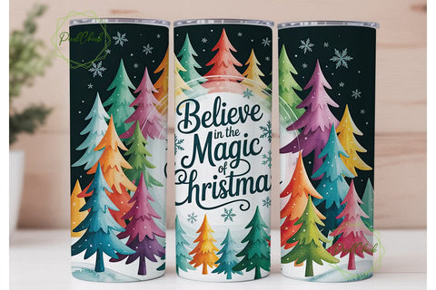 Magical Christmas Trees 20oz Tumbler Sublimation PixelChick 