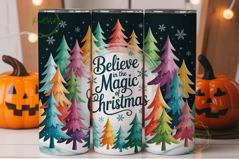 Magical Christmas Trees 20oz Tumbler Sublimation PixelChick 