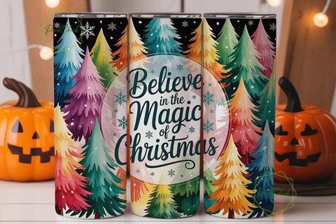Magical Christmas Trees 20oz Tumbler Sublimation PixelChick 