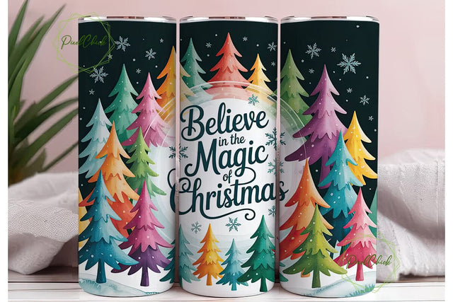 Magical Christmas Trees 20oz Tumbler Sublimation PixelChick 