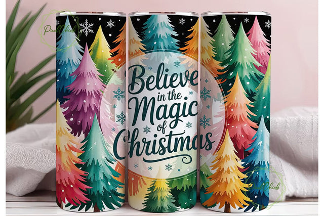 Magical Christmas Trees 20oz Tumbler Sublimation PixelChick 