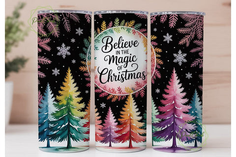 Magical Christmas Tumbler Wrap Sublimation PixelChick 