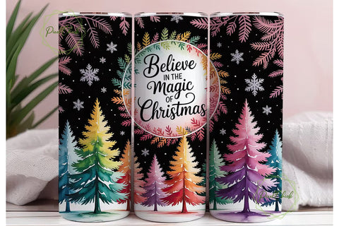 Magical Christmas Tumbler Wrap Sublimation PixelChick 
