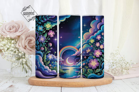 Magical Clover Rainbow 20oz Tumbler Wrap Sublimation sassyprint 