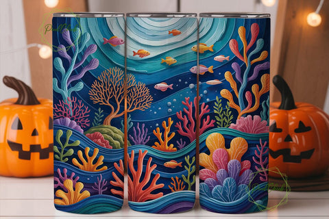 Magical Coral Reef 20oz Tumbler Wrap Sublimation PixelChick 