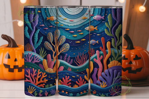 Magical Coral Reef 20oz Tumbler Wrap Sublimation PixelChick 
