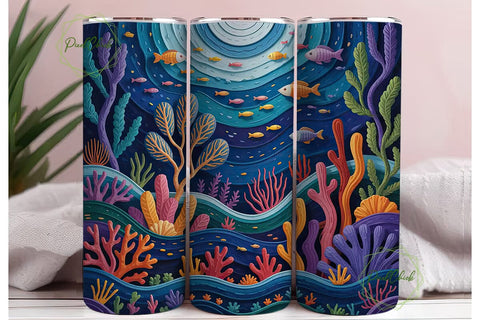 Magical Coral Reef 20oz Tumbler Wrap Sublimation PixelChick 