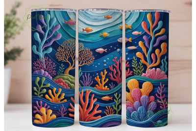 Magical Coral Reef 20oz Tumbler Wrap Sublimation PixelChick 