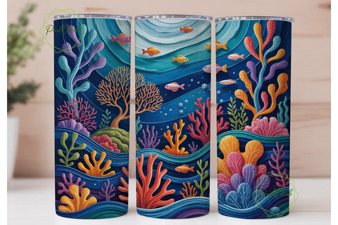 Magical Coral Reef 20oz Tumbler Wrap Sublimation PixelChick 