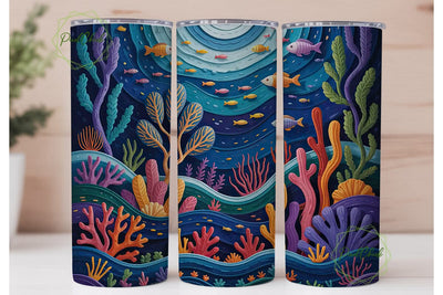 Magical Coral Reef 20oz Tumbler Wrap Sublimation PixelChick 