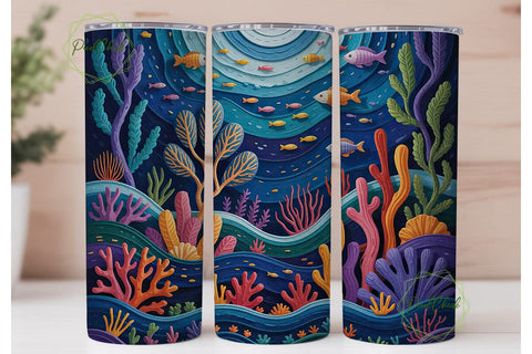 Magical Coral Reef 20oz Tumbler Wrap Sublimation PixelChick 