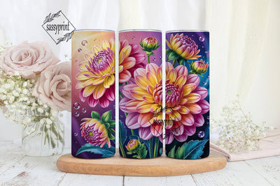 Magical Dahlia 20oz Tumbler Wrap Sublimation sassyprint 