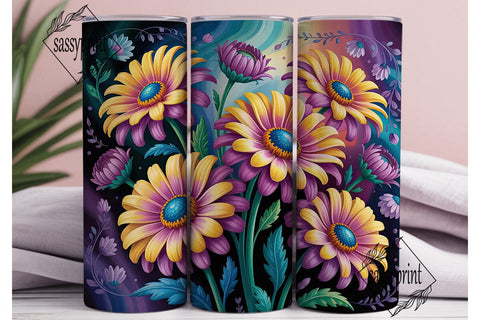 Magical Daisy 20oz Tumbler Wrap Sublimation sassyprint 