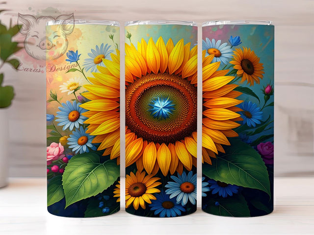 Magical Daisy Tumbler, Fantasy Flower Design, 20oz Tumbler Wrap, Floral Sublimation, Whimsical Decor, Nature Lover Gift, Colorful Tumbler, Digital Download Sublimation Lara' s Designs 