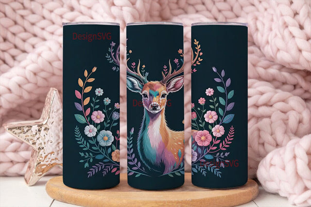 Magical Deer 20oz Tumbler Wrap Sublimation DesignSVG 