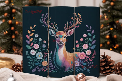 Magical Deer 20oz Tumbler Wrap Sublimation DesignSVG 