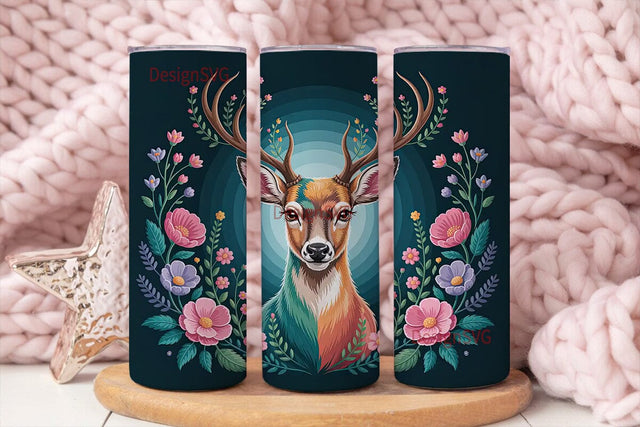 Magical Deer 20oz Tumbler Wrap Sublimation DesignSVG 