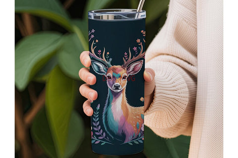 Magical Deer 20oz Tumbler Wrap Sublimation DesignSVG 
