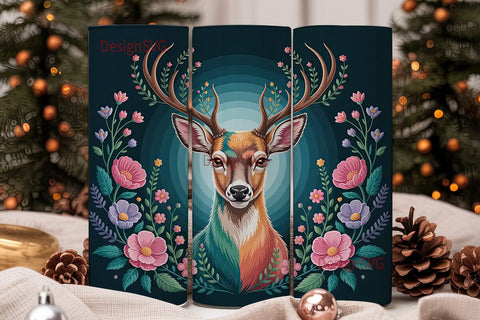 Magical Deer 20oz Tumbler Wrap Sublimation DesignSVG 